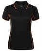 JB's Podium Ladies Piping Polo Black/Orange Size 12