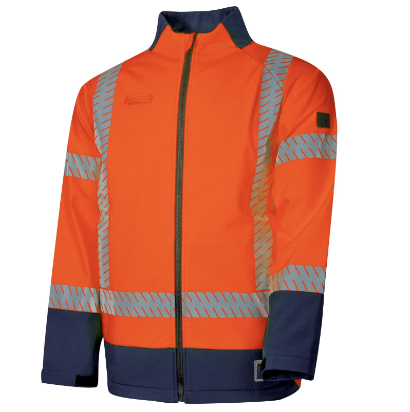 BOOL Hi-Vis PPE2 Softshell Jacket with Segmented FR Reflective Tape ORANGE/NAVY M