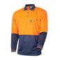 Tru Workwear L/S Micromesh Polyester Hi Vis Two Tone Polo Shirt Medium Navy/Orange