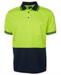 JB's HV S/S TRAD POLO LIME/NAVY-5XL