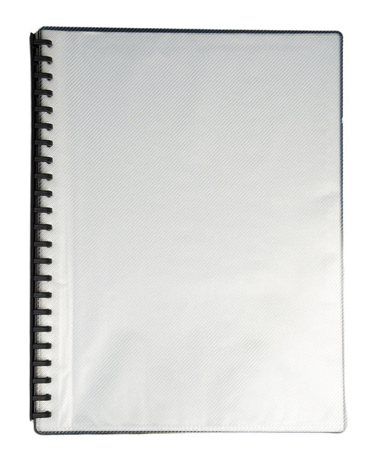 DISPLAY BOOK GNS A4 REFILLABLE CLEAR FRONT BLACK 20P