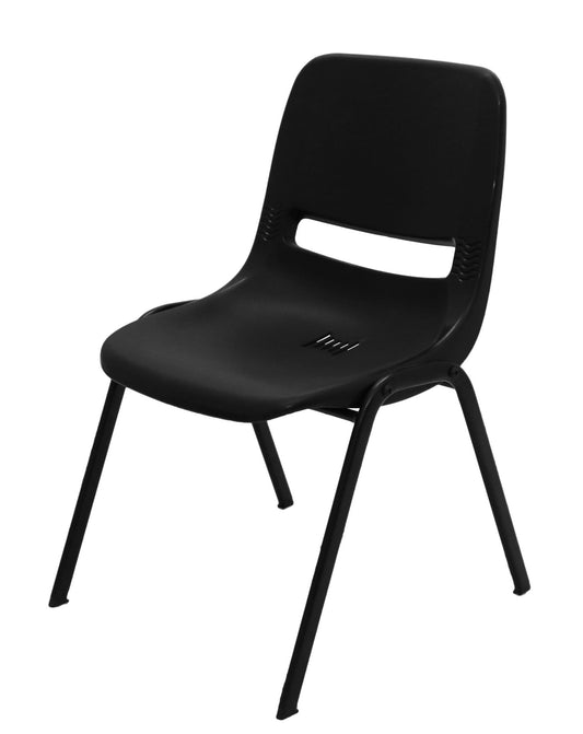 P100 Stackable Chair Stackable Poly Plastic Chair - Black