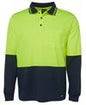 JB's HV L/S TRAD POLO LIME/NAVY-M