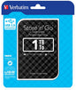 Verbatim 1TB 2.5" USB 3.0 Black Store'n'Go HDD Grid Design, Ultra Portable, High Speed & Capacity. Backup and Store + Nero Backup Software
