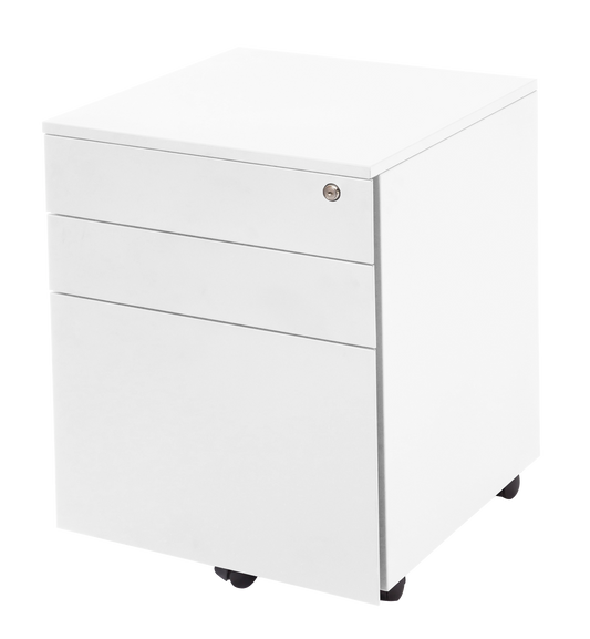 GO Mobile Pedestal 460W Metal Mobile Pedestal - White