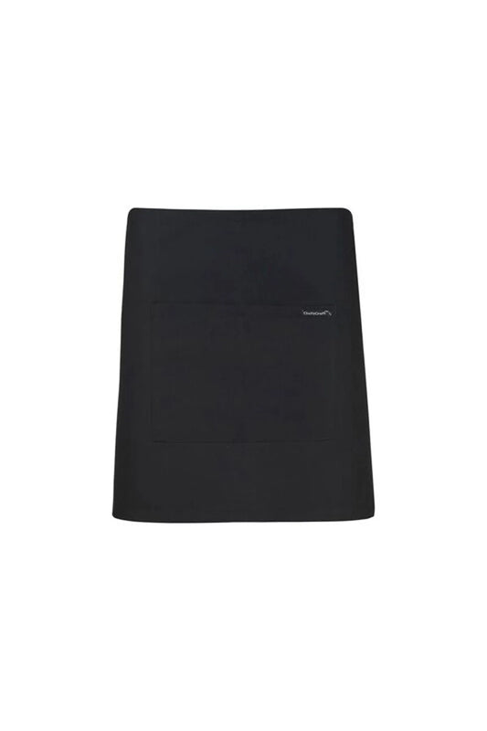 CHEFSCRAFT QUARTER APRON WITH POCKET BLACK