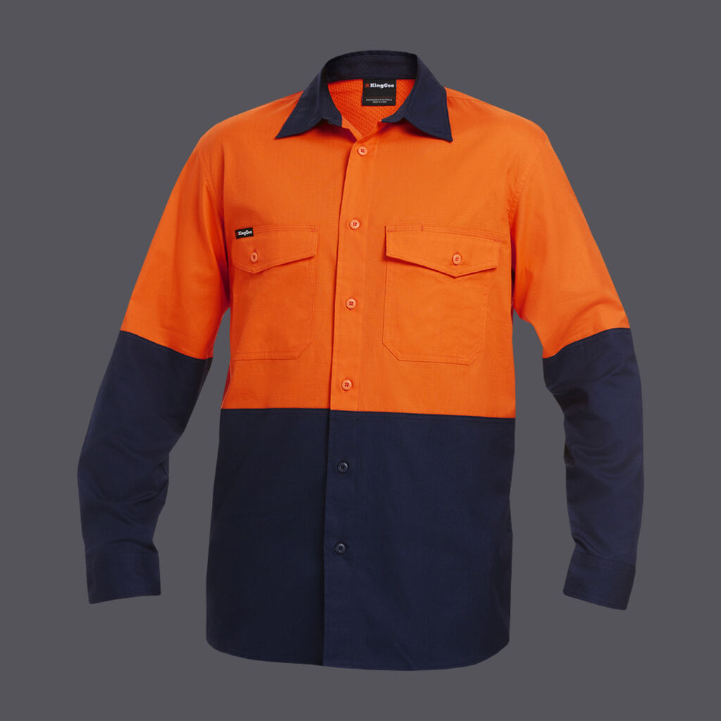 KingGee WORKCOOL 2 SPLICED SHIRT LONG SLEEVE O/N LARGE