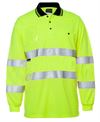 JB's HI VIS BIO MOTION (D+N) L/S POLO LIME WITH REFLECTIVE TAPE 2XL