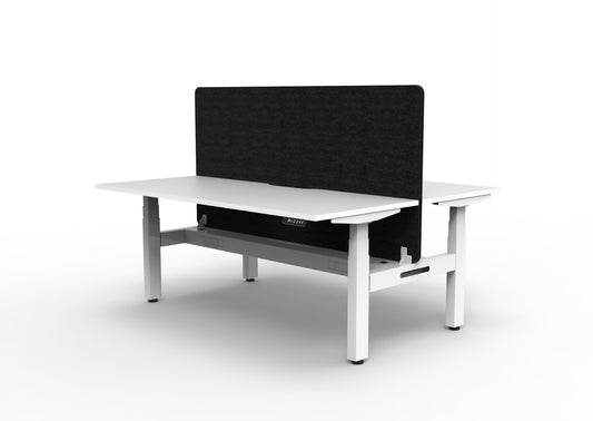 Boost+ Back to Back Workstation with Screen and Cable Tray Boost Plus 1500W Double-Screen+CT- WHITE/WHITE