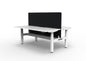 Boost+ Back to Back Workstation with Screen and Cable Tray Boost Plus 1500W Double-Screen+CT- WHITE/WHITE