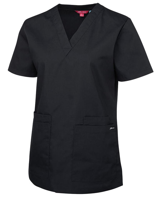 JB's Womens Scrub Top HOSPITAL ESSENTIAL BLACK SIZE 06