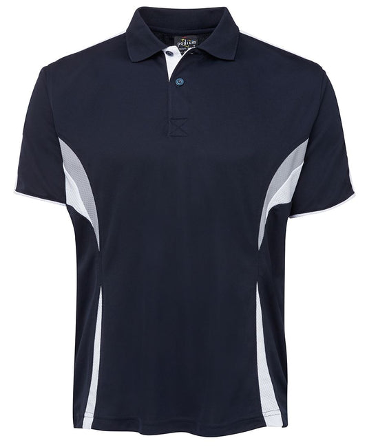 JB'S PODIUM COOL POLO NAVY/WHITE/GREY M