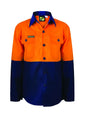 Workcraft KIDS HI VIS COTTON SHIRT-LS, Orange/Navy size 6