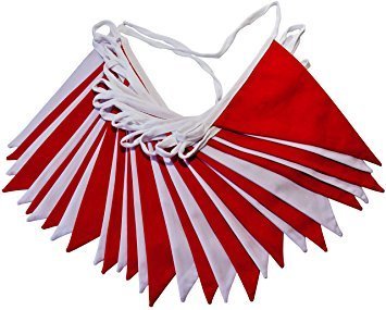 RED & WHITE BUNTING 30MT ROLL