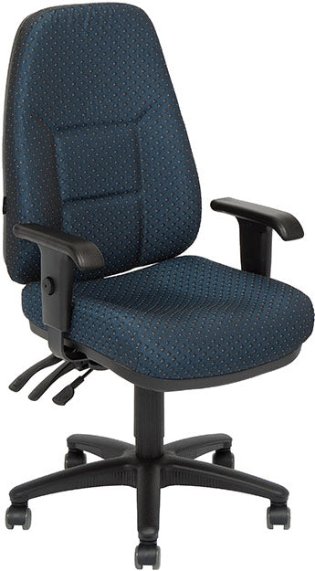 Enterprise High Back Chair is the ‘boss’ chair, coming with a high back, adjustable arms and a triple lever system BLACK