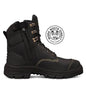 Oliver Black 150mm (6") Zip Sided Lace Up Boot, Water Resistant Full Grain Leather, Lace Locking Device. SIZE 6.5