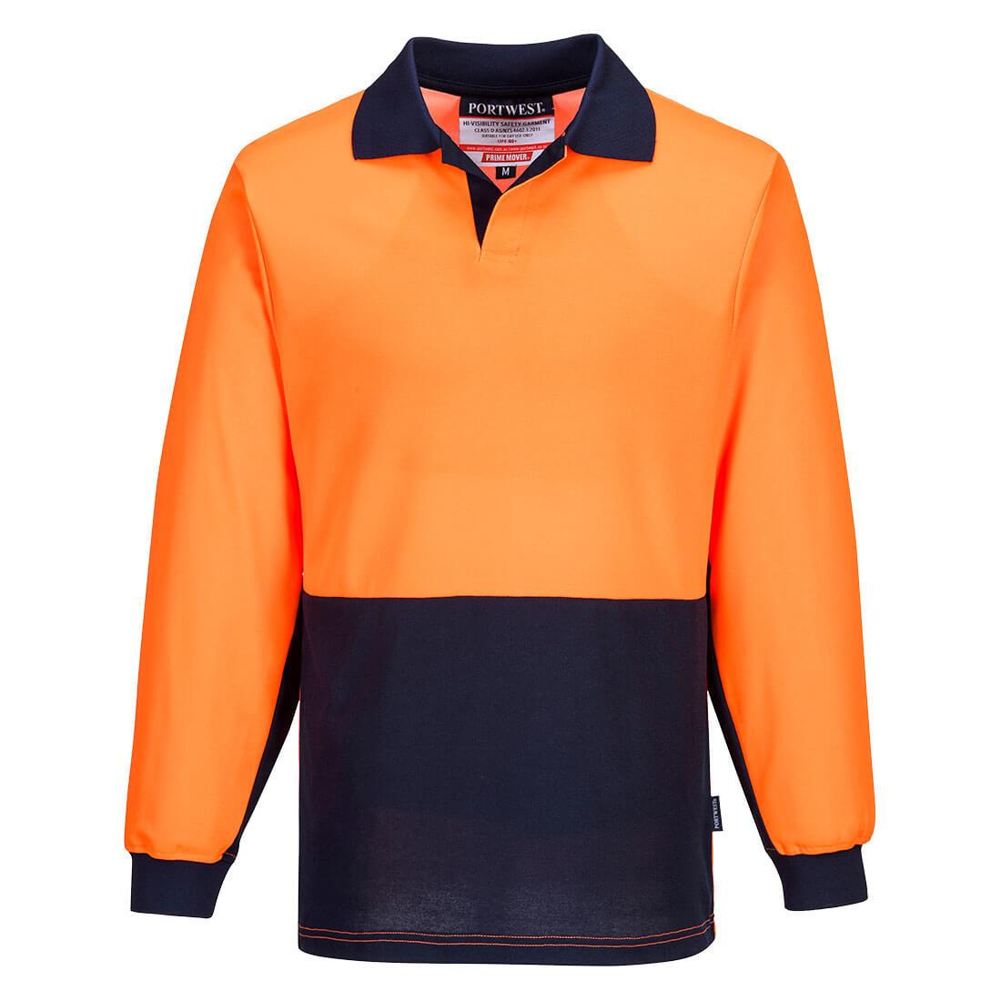 PORTWEST MF213 - Food Industry Cotton Comfort Polo Shirt L/S
Orange/Navy 4XL