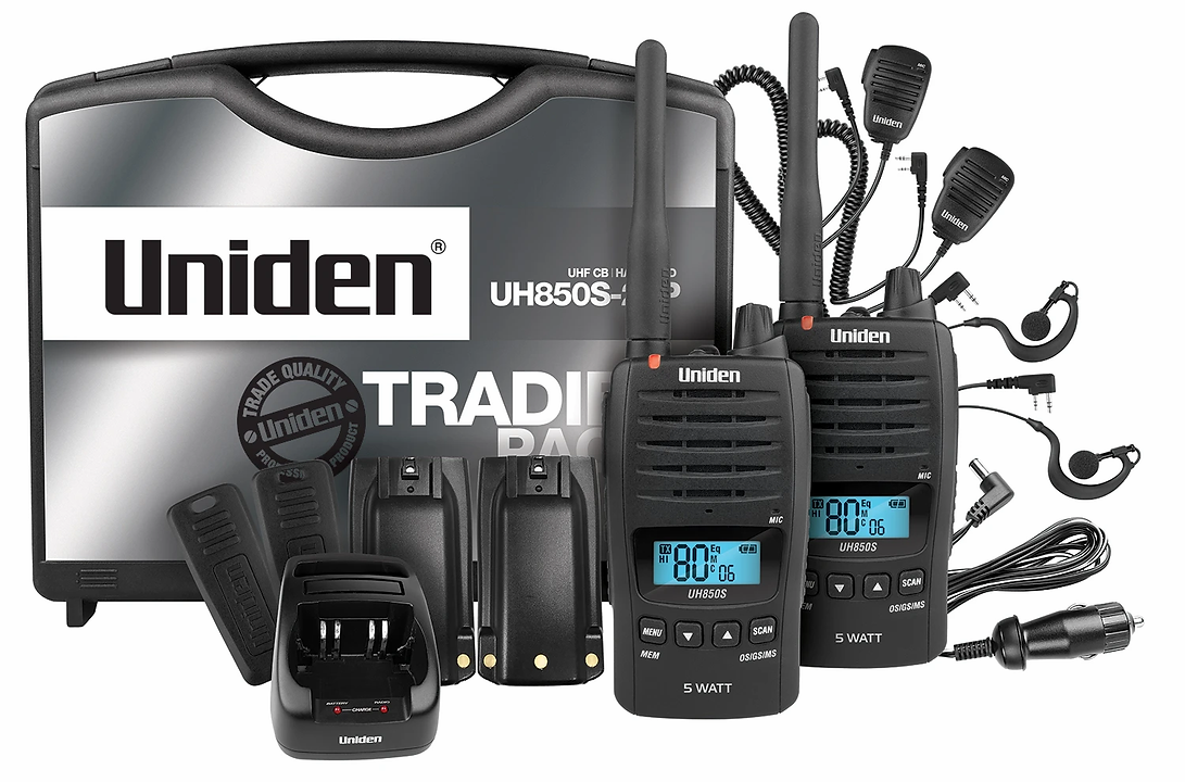 Uniden UHF CB Radio 5W WATERPROOF TRADIES TWIN PACK