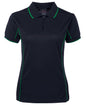 Podium Ladies Piping Polo, Navy/Green size 10