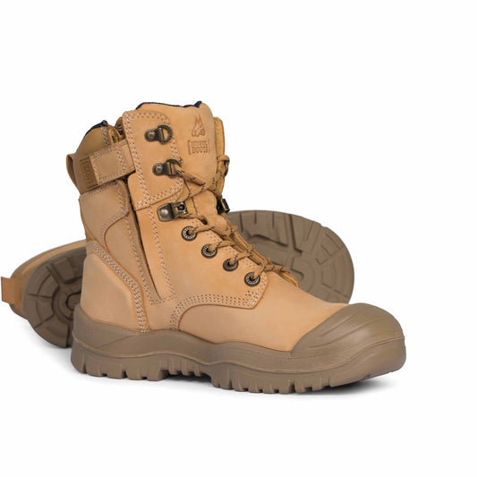 Mongrel Wheat 561 HIGH LEG ZIPSIDER BOOT W/ SCUFF CAP size 9.5