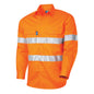 Tru Workwear; 160GSM Cotton Drill Shirt; L/S; Reflective Tape; Orange; L