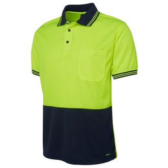 JB's HV S/S TRAD POLO LIME/NAVY-2XL