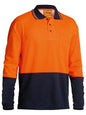 BISLEY High Vis Long Sleeve Polo Shirt Orange/Navy X Large