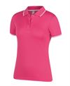 JB's PDM LADIES JACQUARD CONTRAST POLO HOT PINK/WHITE - 16