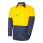 Tru Workwear Shirt L/S Two Tone Cotton Drill with HORIZONTAL Cooling Vents 3X-Large Yellow/Navy