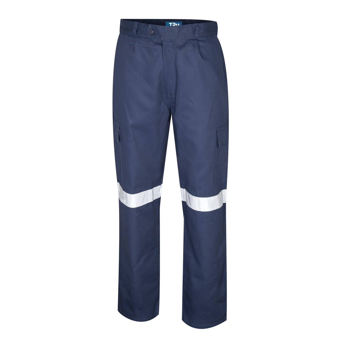 Tru Workwear Heavy Weight Cotton Drill Cargo Trousers with 3M Reflective Tape NAV-97R