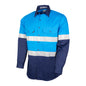 Tru Workwear; Lightweight Vented Hi-Vis Drill Shirt TRuVis Tape Royal/Navy Small