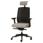 Dal Jirra chair, black mesh back, black headrest, seat in grey 09 fabric, 5D adj
arms, side control synchro mech, 100mm gas lift, black nylon base, std 60mm castors