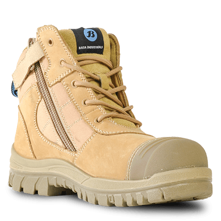 Bata Zippy Wheat Nubuck Zip / Lace Up Safety Boot SIZE 11.5