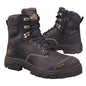 Oliver Black 150mm (6") Zip Sided Lace Up Boot, Water Resistant Full Grain Leather, Lace Locking Device. SIZE 10.5