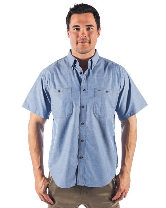JBS S/S INDIGO CHAMBRAY SHIRT - 2XL
