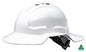 Maxisafe White Broad Brim Vented Hard Hat – Ratchet