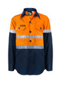 WorkCraft KIDS HI VIS CSR TAPE SHIRT-LS, Navy/Orange Size 8