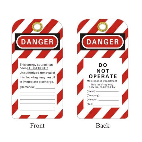 REUSABLE HEAVY DUTY DANGER TAG PACK 25