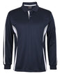 JB's PODIUM L/S COOL POLO NAVY/WHITE/GREY 3XL