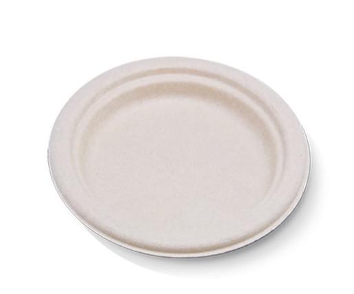 Unbleached Sugarcane Round Plate 10″ 500pc/ctn