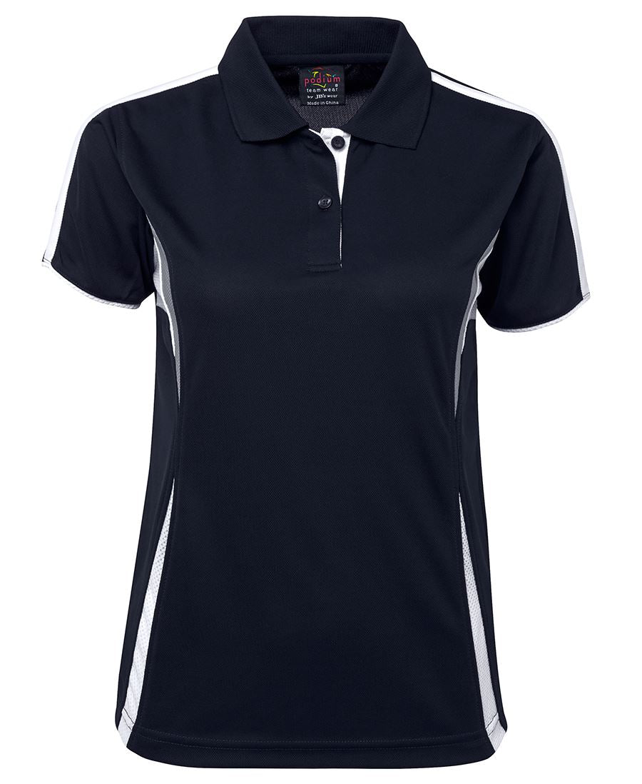 JB's LADIES COOL POLO Navy/white/grey size 14