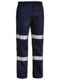 BISLEY REGULAR WEIGHT TAPED BIOMOTION COTTON DRILL WORK PANTS, NAVY 97R