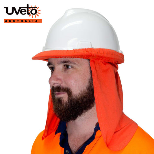 UVETO AUSTRALIA HARD HAT FLAP HI VIS ORANGE
