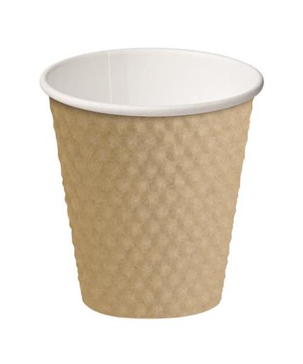 CAST AWAY CUP DIMPLE PAPER HOT CUPS BROWN 280ML BOX 500