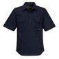 PORTWEST MC905 - Adelaide Shirt, Short Sleeve, Light Weight Closed Front Navy XL