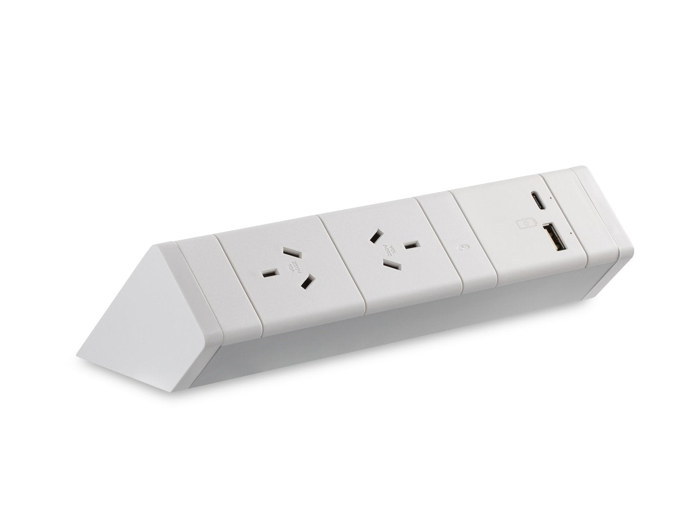 Athena Power Rail 2GPO-USBA/C Power Rail - White