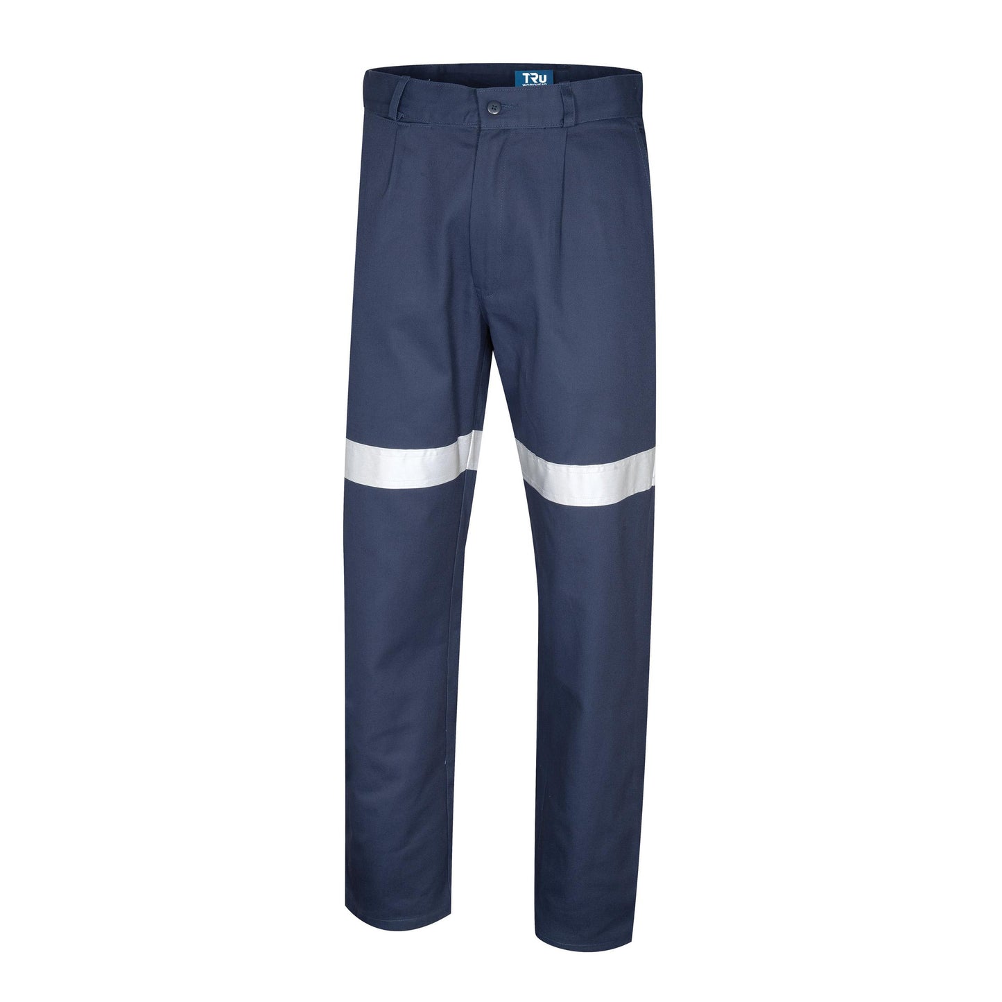 Tru Workwear; 320GSM Cotton Drill Trousers; Single Tape; Navy; 89L