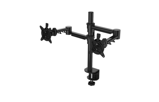 PLUTO MONITOR ARMS Dual arm side-by-side, Max 27" monitor, Standard post, Max height 400mm BLACK