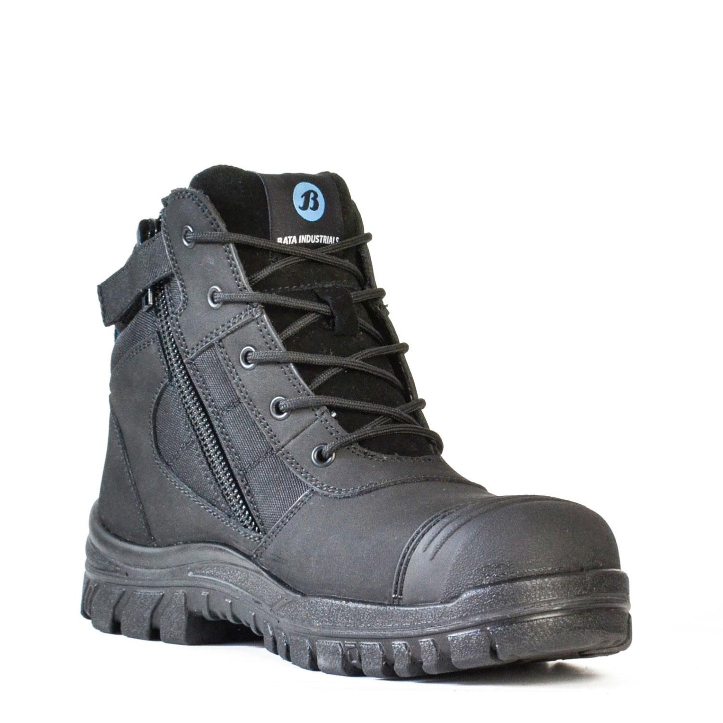 Bata Zippy Black Nubuck Zip / Lace Up Safety Boot SIZE 6