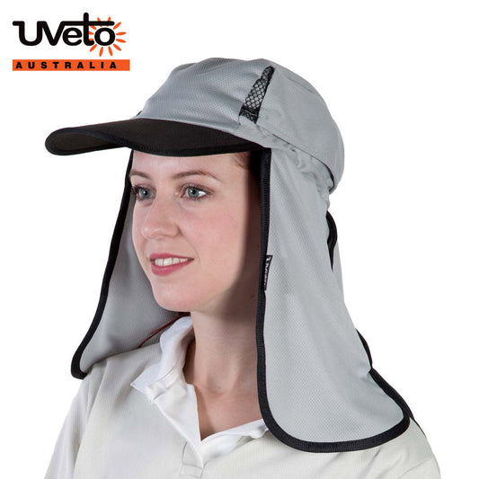 UVETO AUSTRALIA KALA HAT The Kala Hat provides maximum protection from the sun while keeping the face clear, UPF 50+ HI VIS SILVER GREY
